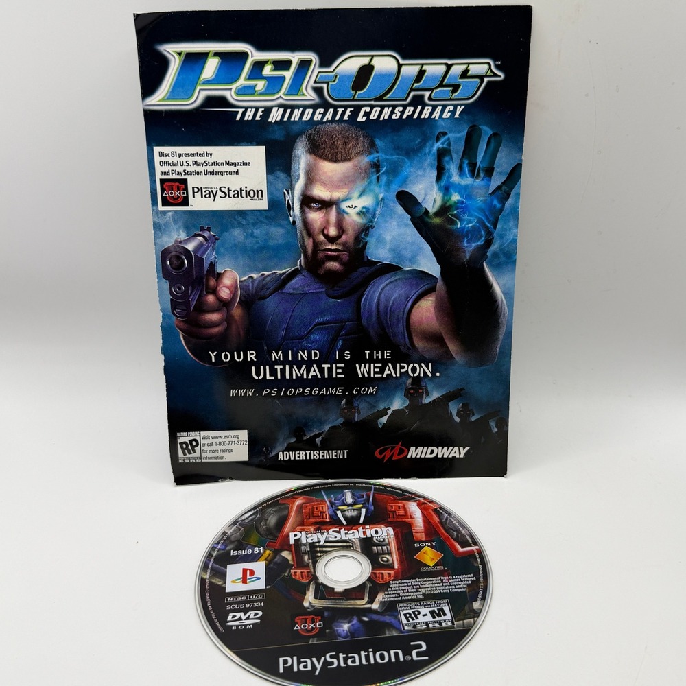 Sony PlayStation 2 OPM Demo Disc 81 Psi-Ops Transformers Retro PS2 Gaming Rare